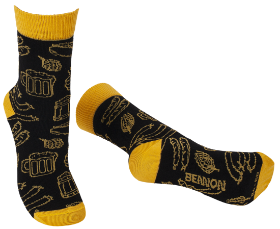 Obrázek BENNONKY Beer Socks black/yellow - 