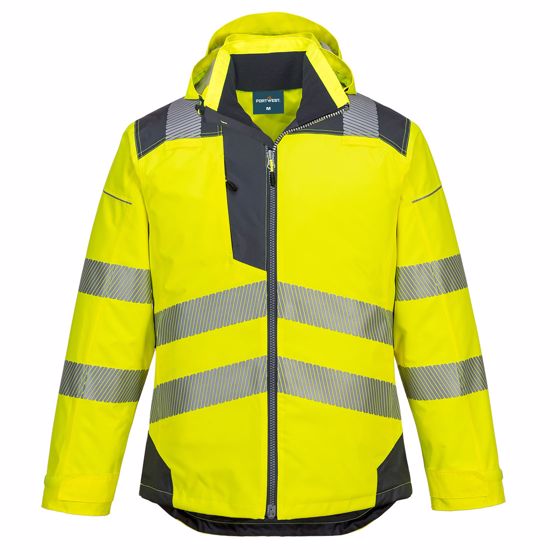 Obrázek z T400 - HiVis budna do deště PW3 - žluta/seda -  